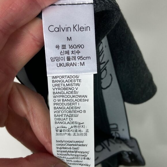 NEW Calvin Klein Black Spell Out Panties Size Medium Logo Thong Underwear NWOT M - Picture 4 of 8